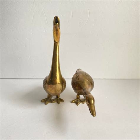 Vintage Brass Duck With Umbrella Figurine Baby Nursery Decor Chairish