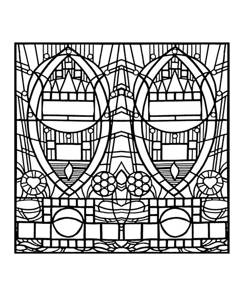 Stained Glass De L Apparition Bleue Edegem Square Version Stained Glass Adult Coloring Pages