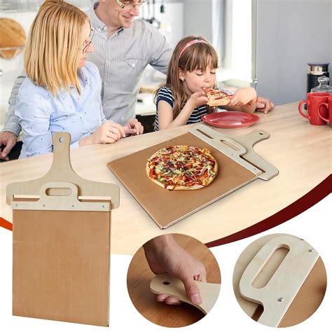 Patlollav Sliding Pizza Peel 21×13 Inch Wood Non Stick Sliding Pizza Shovel Sliding Magic Pizza