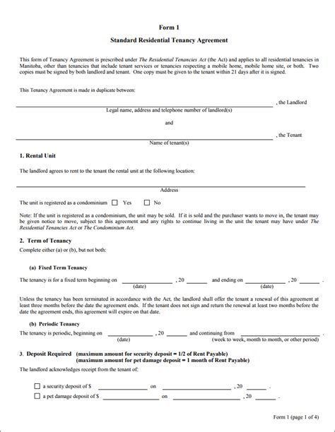 Sample Of Tenancy Agreement Form