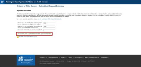 Wa State Child Support Worksheet Calculator