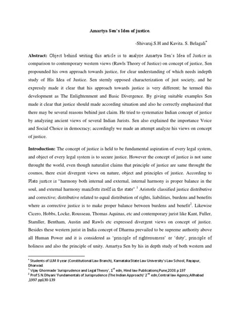 Amartya Sen 'Idea of Justice' | PDF | Jurisprudence | Reason