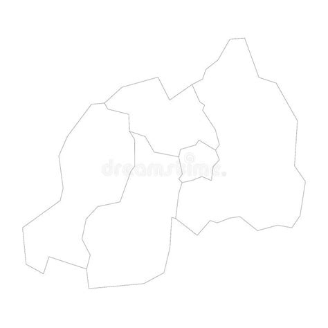 Mapa Pol Tico De Las Divisiones Administrativas De Ruanda Stock De