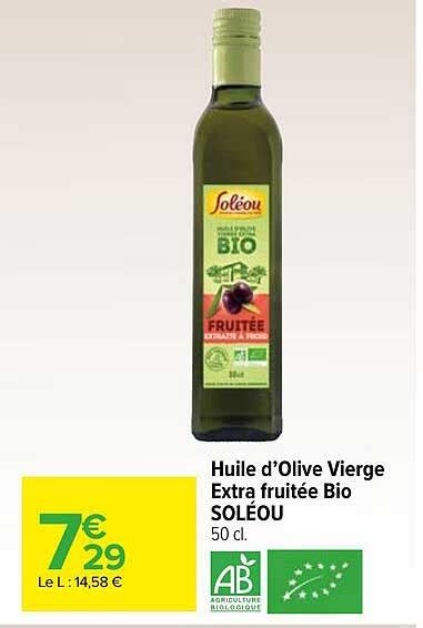 Promo Huile D Olive Vierge Extra Fruit E Bio Sol Ou Chez Carrefour