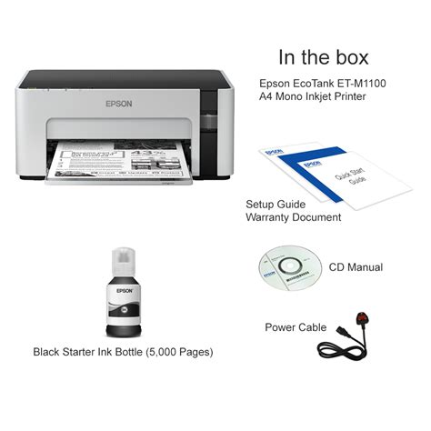 Epson EcoTank ET M1100 A4 Mono Inkjet Printer C11CG95402BY