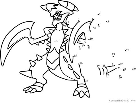 Pokemon Garchomp Dot To Dot Printable Worksheet Connect The Dots