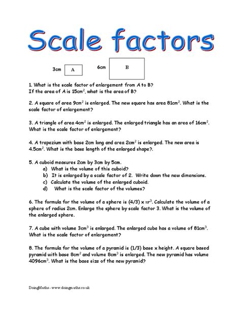 Scale Factor Worksheets Photos | Free Worksheets Samples