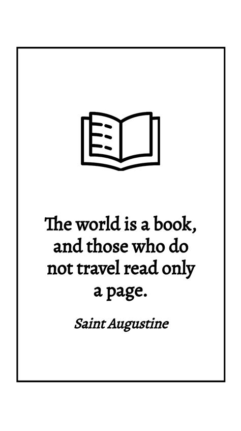 World is a Book: Travel Quote Template