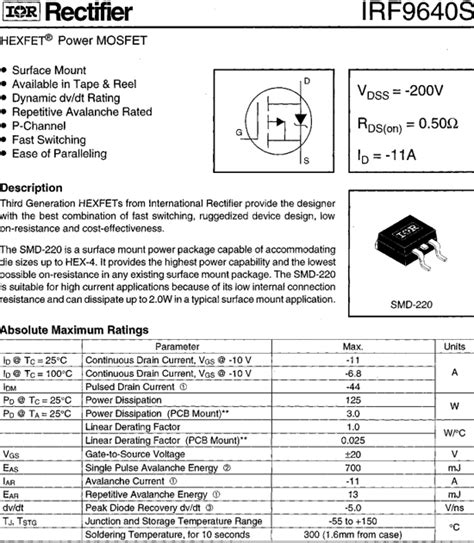 IRF9640S Datasheet PDF - International Rectifier