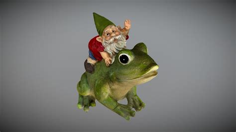 Garden Gnome Riding A Frog Buy Royalty Free D Model By Andrew Sink