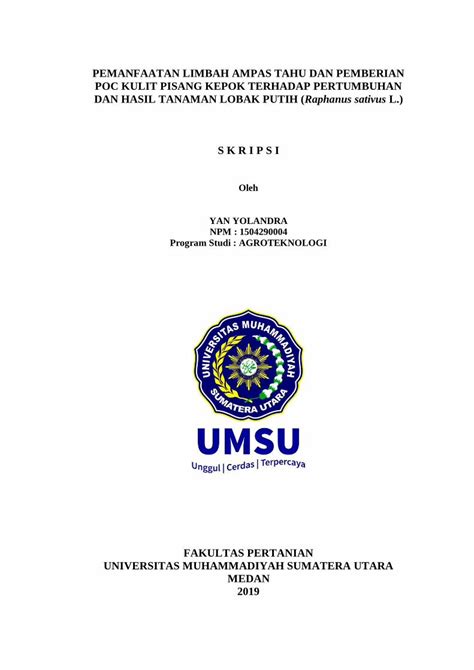 PDF PEMANFAATAN LIMBAH AMPAS TAHU DAN PEMBERIAN POC DOKUMEN TIPS