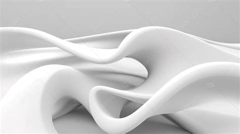 White Abstract Shape Curves 3d Rendered Powerpoint Background For Free ...