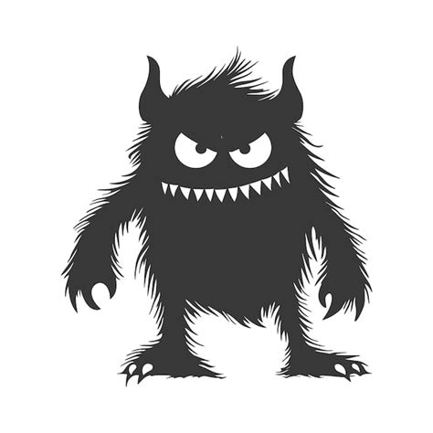 Premium Vector Silhouette Funny Monster Black Color Only