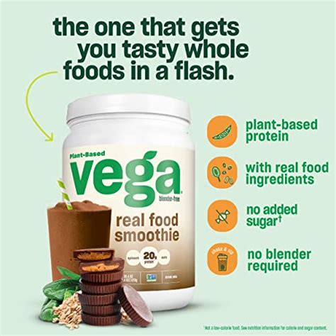 Vega Real Food Smoothie Chocolate Peanut Butter Blast Vegan Protein