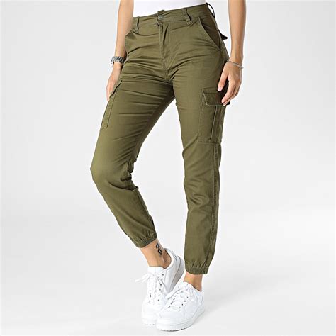 Girls Outfit Pantalon Cargo Femme Vert Kaki