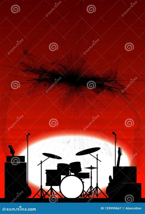 Rock Band Poster Backdrop Stock Illustration Illustration Of Drummer