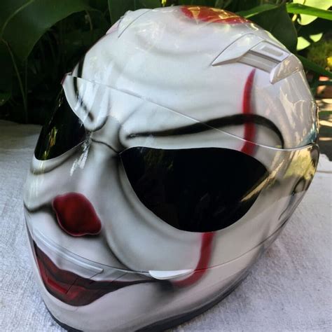 Scary Clown Motorcycle Helmet Etsy