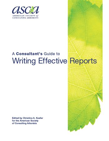 A Consultant S Guide To Writing Effective Reports American Society Of