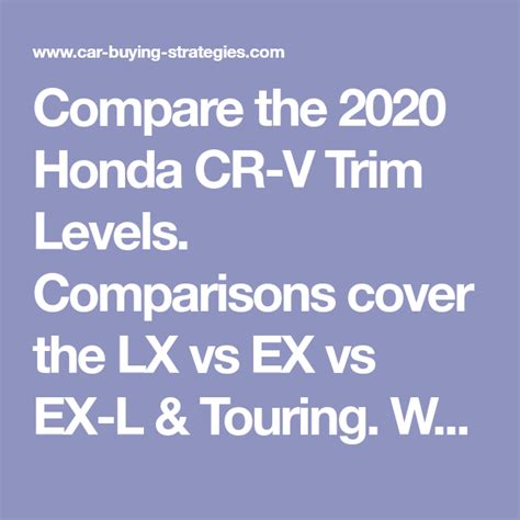 Compare Honda Crv Trims