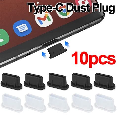 10pcs Type C Dust Plug Usb Charging Port Protector Silicone Anti Dust