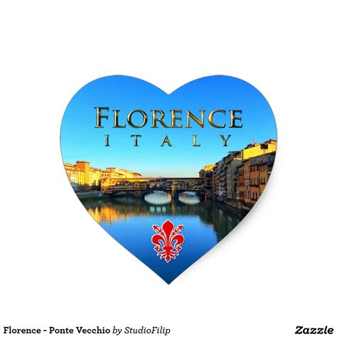 Florence Ponte Vecchio Heart Sticker Ponte Vecchio Florence