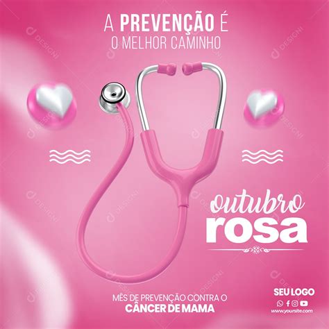 A Prevenção é O Melhor Caminho Outubro Rosa Social Media Psd Editável