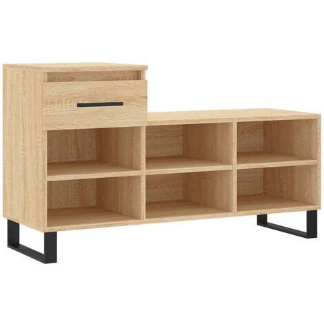 Shoe Cabinet Sonoma Oak X X Cm Engineered Wood Vidaxl