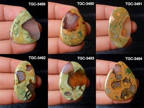 Rhyolite Cabochon Natural Green Rhyolite Gemstone High Quality Rhyolite