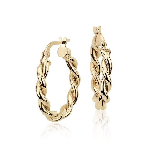 Twisted Hoop Earrings In 14k Yellow Gold Blue Nile