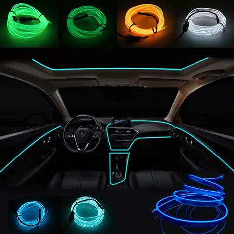 1M 3M 5M Car Interior Led Decorative Lamp EL Wiring Neon Strip For Auto