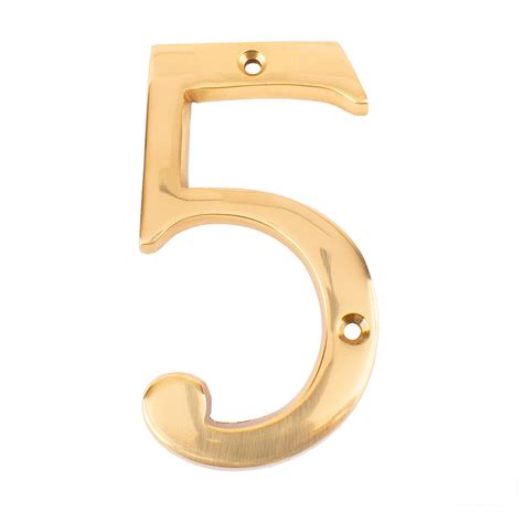 dart number  door numeral polished brass