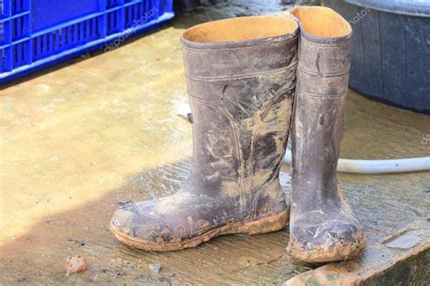 Muddy rubber boots — Stock Photo © JoeFotoDP #34251307