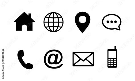 Contact Us Icons Set For Web Symbol Vector Stock Vector Adobe Stock