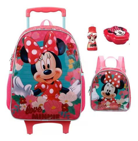 Morral Escolar Xeryus Mochila Minnie Mouse Grande Lancheira Color