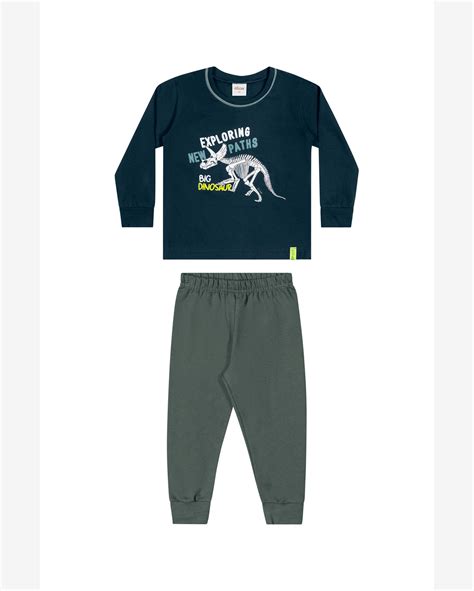 Riachuelo Conjunto Infantil Menino Grande Dinossauro Elian Azul