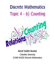 3203 Topic4 Counting Pdf Discrete Mathematics Topic 4 B Counting