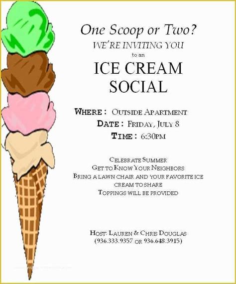 Ice Cream Party Invitation Template Free