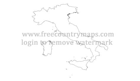 Italy Map Outline Printable