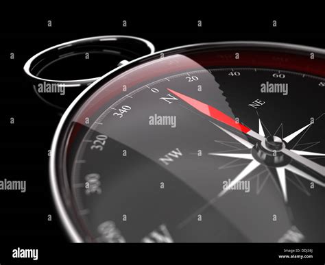 close    compass  needle pointing  north image  black