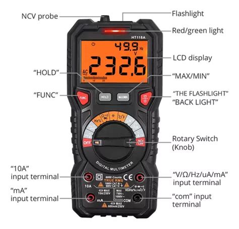 Multímetro Digital Multímetro De 6000 Recuentos Trms Voltaje en venta