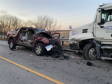 Update Four Vehicle Crash Involving Two Semi Trucks Sends One To