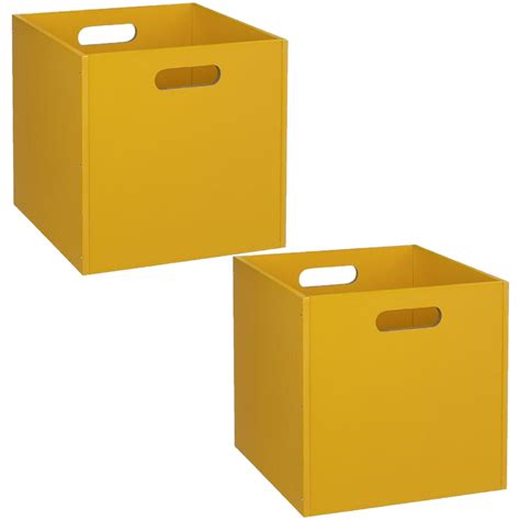 Lot de 2 Boîtes de rangement effet bois en MDF Mix n modul L 31 x l