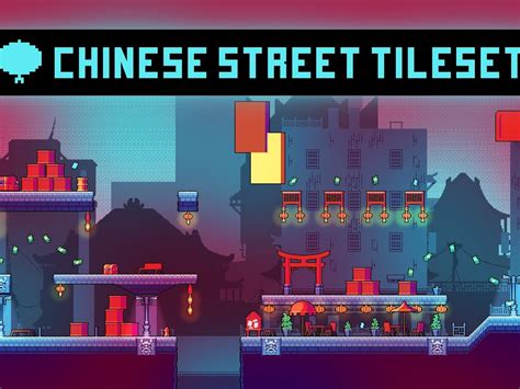 Chinese Street Tileset Pixel Art By 2d Game Assets On Dribbble