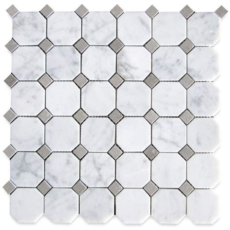 Stone Center Online Carrara White Marble 2 Inch Octagon Mosaic Tile W