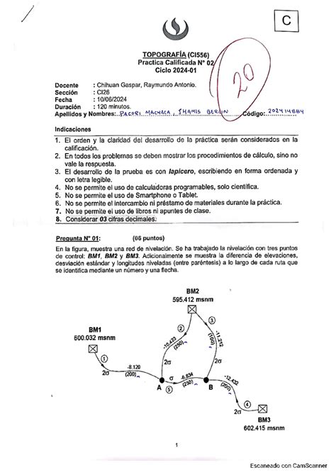 Practica Calificada Topograf A Upc C Topograf A C