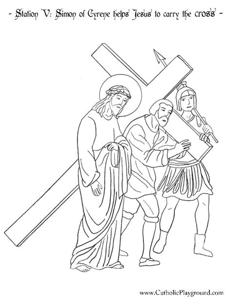 Jesus Carrying The Cross Coloring Pages At Free