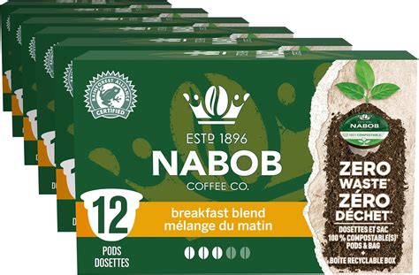 Nabob Breakfast Blend Coffee 100 Compostable Pods 117g 6 Boxes Of 12