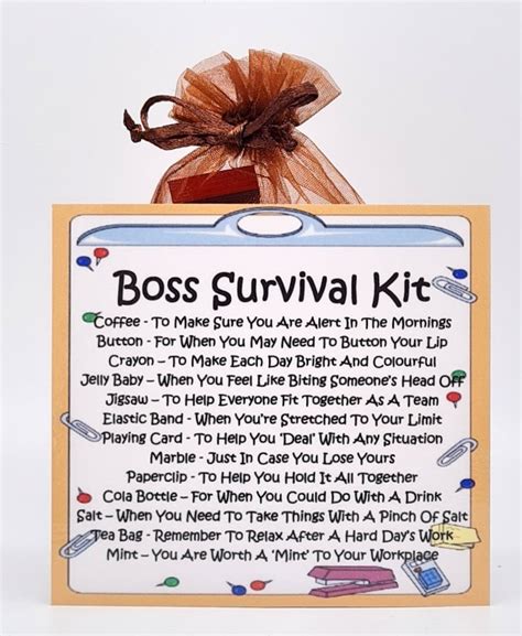 Boss Survival Kit Fun Novelty Office Gift Present Etsy