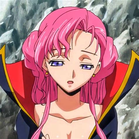 An Anime Girl With Pink Hair And Blue Eyes Is Posing In Front Of Some Rocks