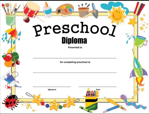 Fascinating Preschool Graduation Certificate Template Free ...